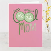 Moederdag kaart met vouw Cool Mom (Gele Bloem)