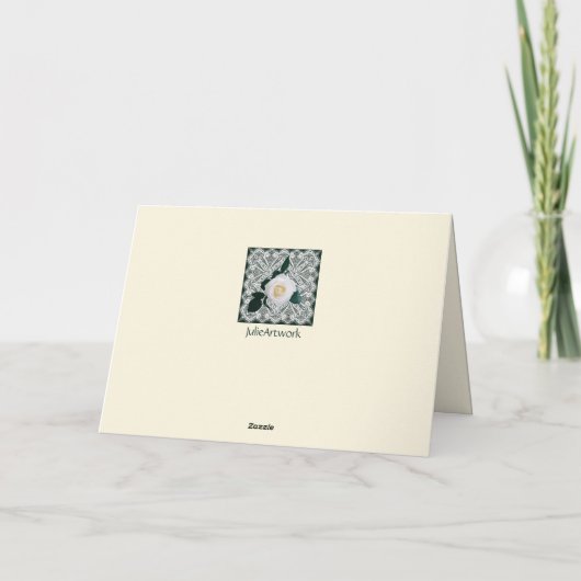  Moederdag Kaart met White Rose (Achterkant)