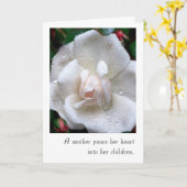 Moederdag Kaart met witte roos (Gele Bloem)