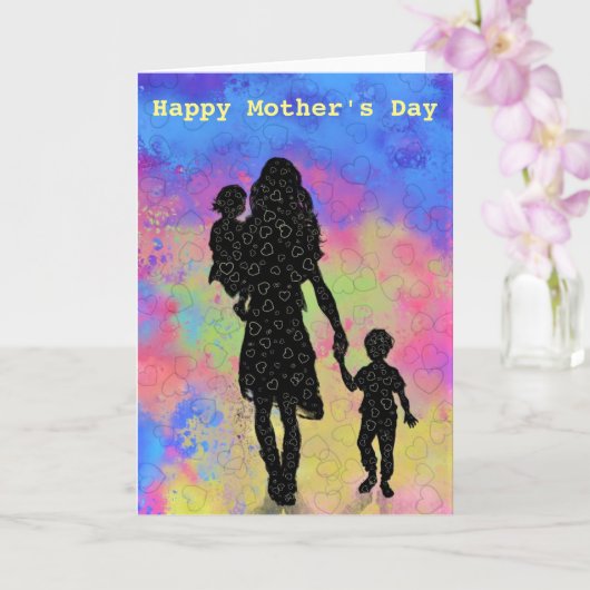 Moederdag Kaart Moeder en Kinderen Liefde (Orchidee)