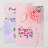 Moederdag kaart, Moeders waardering Feestdagenkaart (Voorkant / Achterkant)