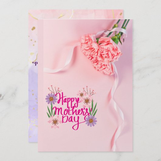 Moederdag kaart, Moeders waardering Feestdagenkaart (Voorkant / Achterkant)