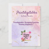 Moederdag kaart, Moeders waardering Feestdagenkaart (Achterkant)