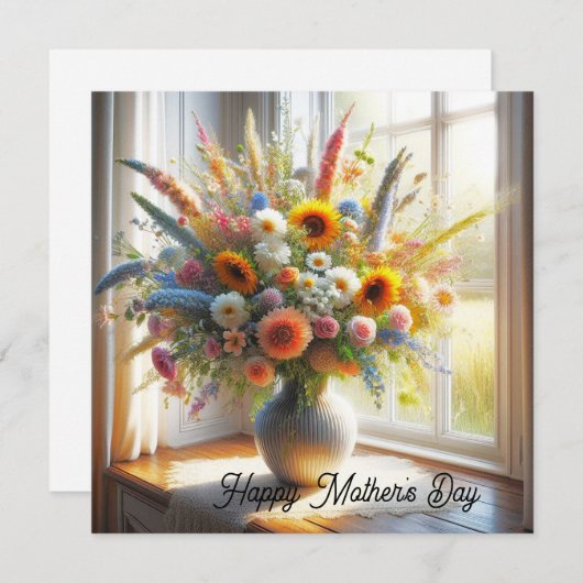 Moederdag kaart notitiekaartje (Voorkant / Achterkant)