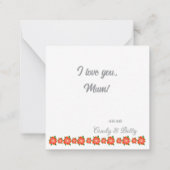 Moederdag kaart notitiekaartje (Achterkant)