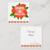 Moederdag kaart notitiekaartje (Voorkant / Achterkant)