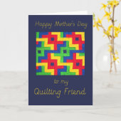 Moederdag Kaart - Patchwork Quilt (Gele Bloem)