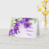 Moederdag Kaart--Purple Flowers-Vertical Kaart (Gele Bloem)