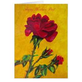 Moederdag kaart, Red Rose art