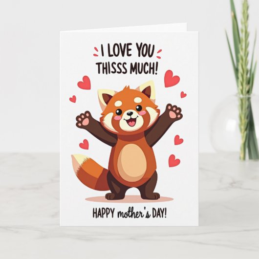 Moederdag kaart Rode Panda Liefde (Voorkant)