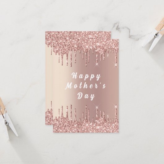 Moederdag Kaart Roos Gold Blush Drivers (Voorkant / Achterkant in situ)