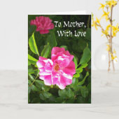 Moederdag Kaart - Roze Rozen (Gele Bloem)