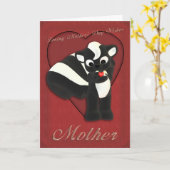 Moederdag kaart schattige stinkdier, Moederdag (Gele Bloem)