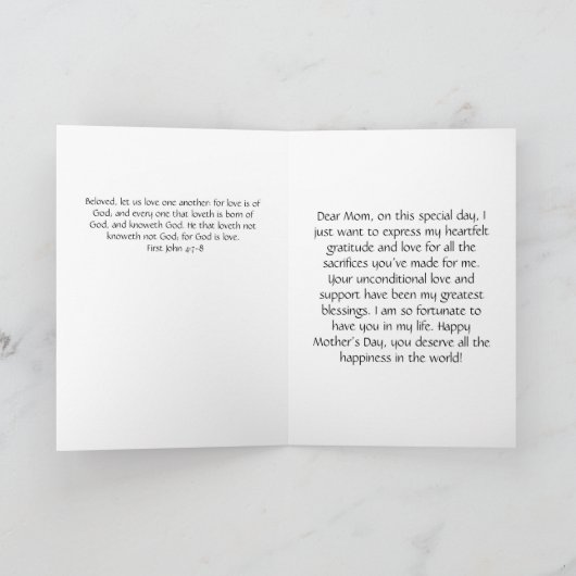 Moederdag Kaart Sinaasappel Zonnebloem (Binnen)