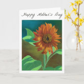 Moederdag Kaart Sinaasappel Zonnebloem (Gele Bloem)