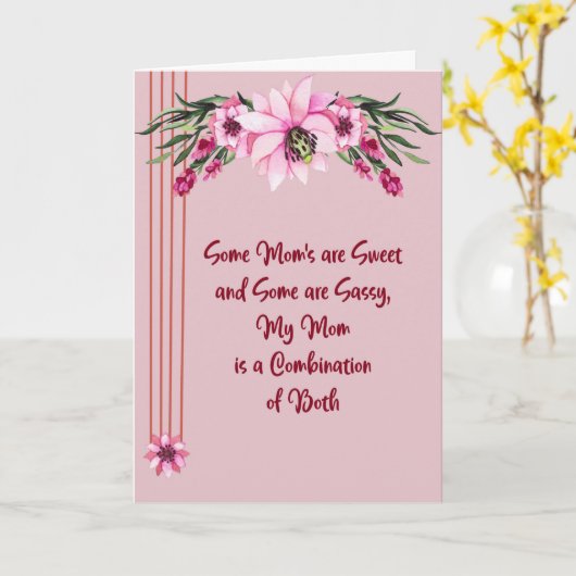 Moederdag Kaart Sweet & Sassy Mam (Gele Bloem)