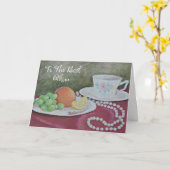 Moederdag Kaart Teacup (Gele Bloem)