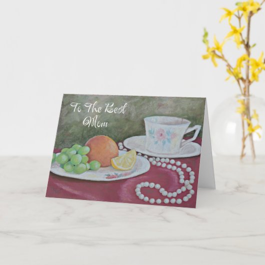 Moederdag Kaart Teacup (Gele Bloem)