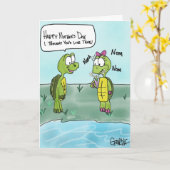 Moederdag Kaart Turtle houdt van zijn moeder (Gele Bloem)