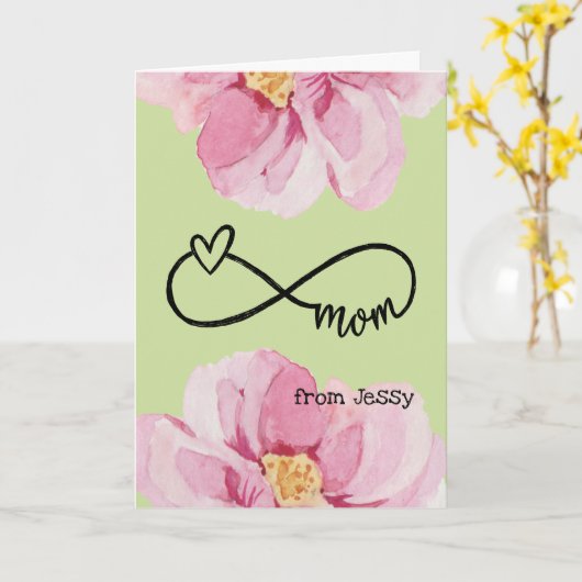 Moederdag kaart twee pioenen op groen (Gele Bloem)