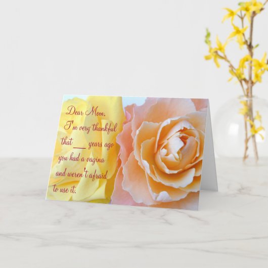 Moederdag Kaart - Vagina (Gele Bloem)