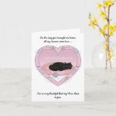 Moederdag kaart van de kat. (Gele Bloem)