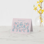 Moederdag kaart van familie Roze & groene bloemenk (Gele Bloem)