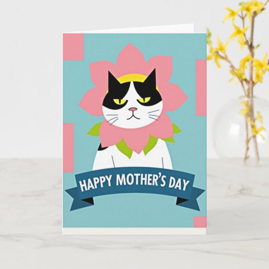 Moederdag kaart van Grumpy Cat (Gele Bloem)