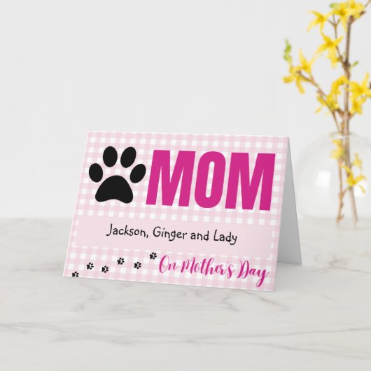 Moederdag Kaart van huisdieren (Gele Bloem)