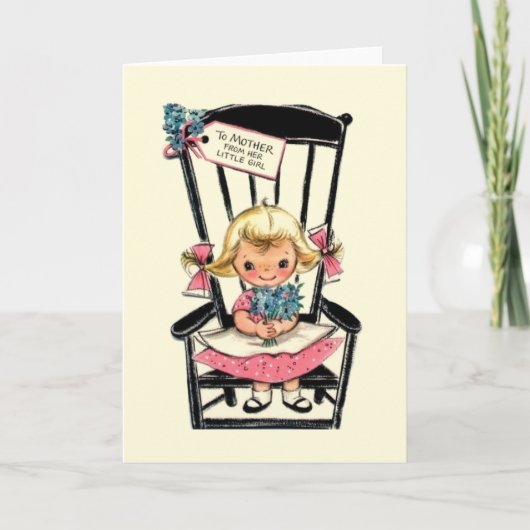  Moederdag Kaart van klein meisje (Voorkant)