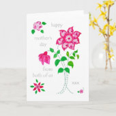 Moederdag-kaart van ons beiden - Roze bloemen Kaart (Gele Bloem)