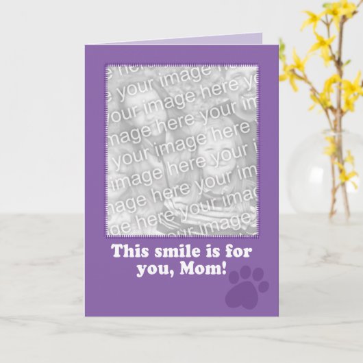 Moederdag Kaart van uw Dog-fotokaart (Gele Bloem)