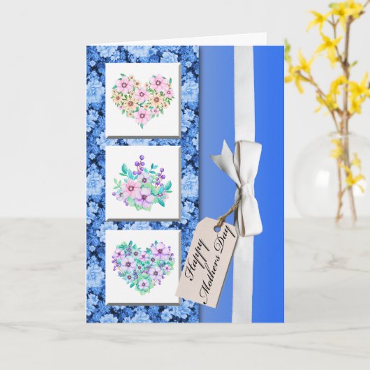 Moederdag-kaart verpakt als een geschenk van liefd kaart (Gele Bloem)