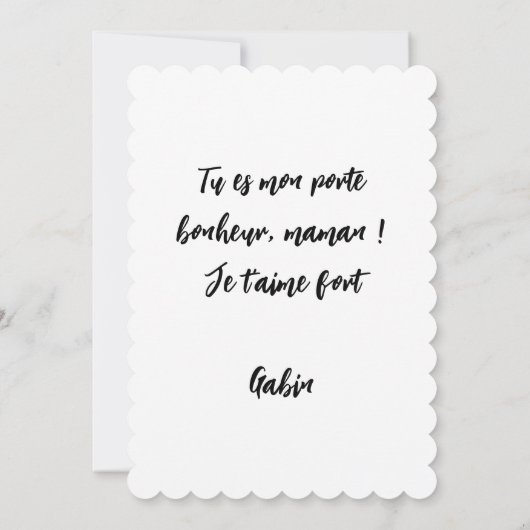 Moederdag kaart - Vierbladige klaver (Achterkant)