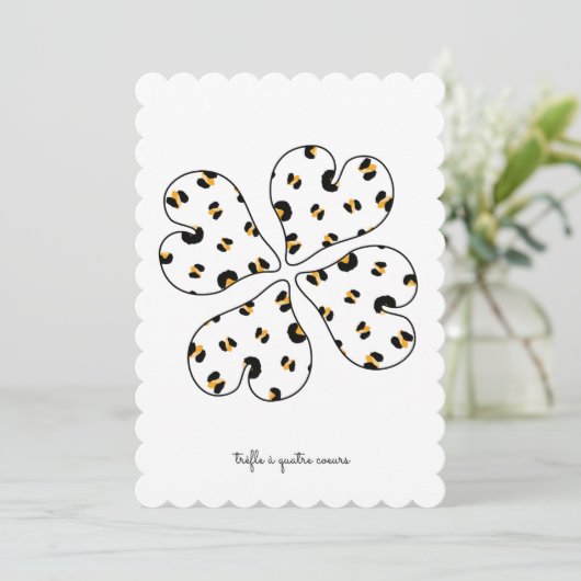 Moederdag kaart - Vierbladige klaver (Staand voorkant)