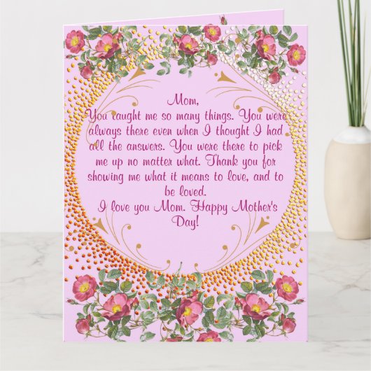 Moederdag Kaart Vintage Flowers (Voorkant)