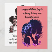 Moederdag Kaart voor Afrikaanse Amerikaanse moeder (Voorkant / Achterkant)
