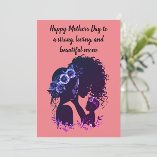 Moederdag Kaart voor Afrikaanse Amerikaanse moeder (Staand voorkant)