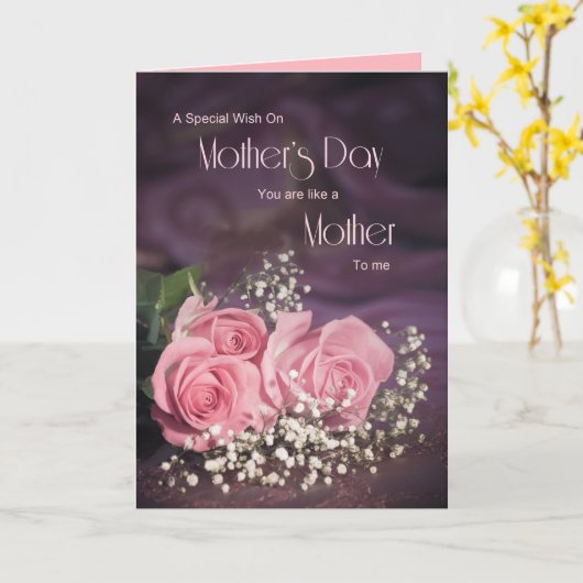 Moederdag kaart voor als een moeder voor mij (Gele Bloem)