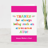 Moederdag Kaart voor Avo (Voorkant)