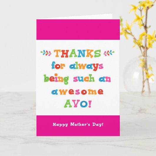 Moederdag Kaart voor Avo (Gele Bloem)