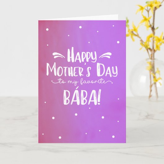 Moederdag Kaart voor Bába (Gele Bloem)