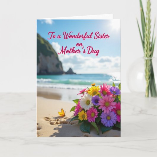 Moederdag kaart voor Beach Sister (Voorkant)