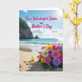 Moederdag kaart voor Beach Sister (Gele Bloem)