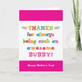 Moederdag Kaart voor Bubby (Voorkant)