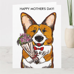 Moederdag kaart voor Corgi Moms