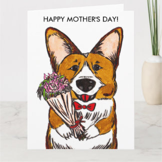 Moederdag Kaart voor Corgi Moms