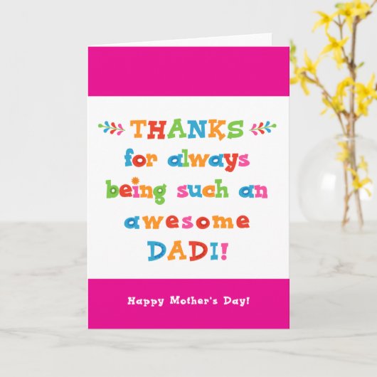 Moederdag Kaart voor Dadi (Gele Bloem)