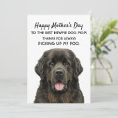 Moederdag Kaart voor Dog Newfie Mom (Staand voorkant)