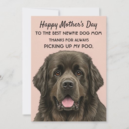 Moederdag Kaart voor Dog Newfie Mom (Voorkant)